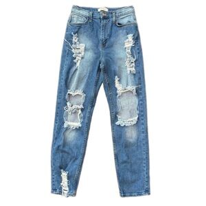2/$10 Vibrant Distressed High Rise Jeans
